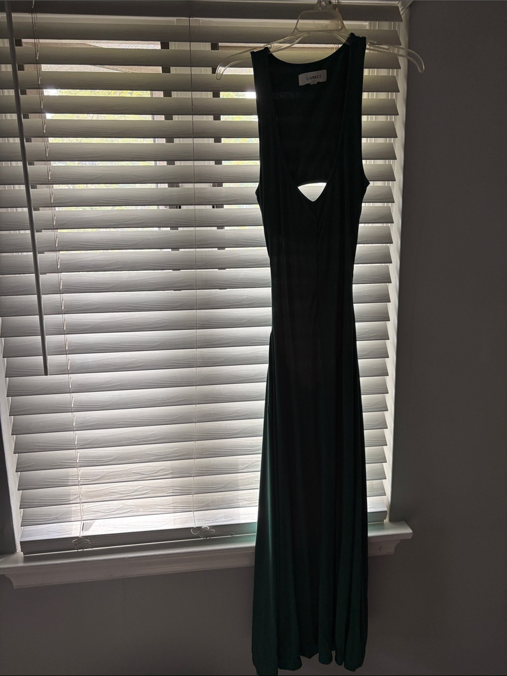 L Space Emerald Green Sleeveless Maxi Dress with Front Cutout